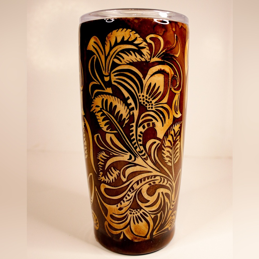 Custom Faux Embossed Leather Resin Tumbler